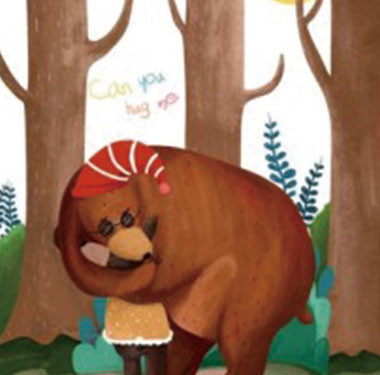 儿童教育绘画“圣诞节中的熊父子”插画设计
