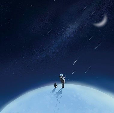漫画周边“站在南极看星星”插画设计